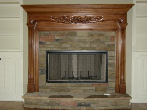 brick and wood fireplaces
